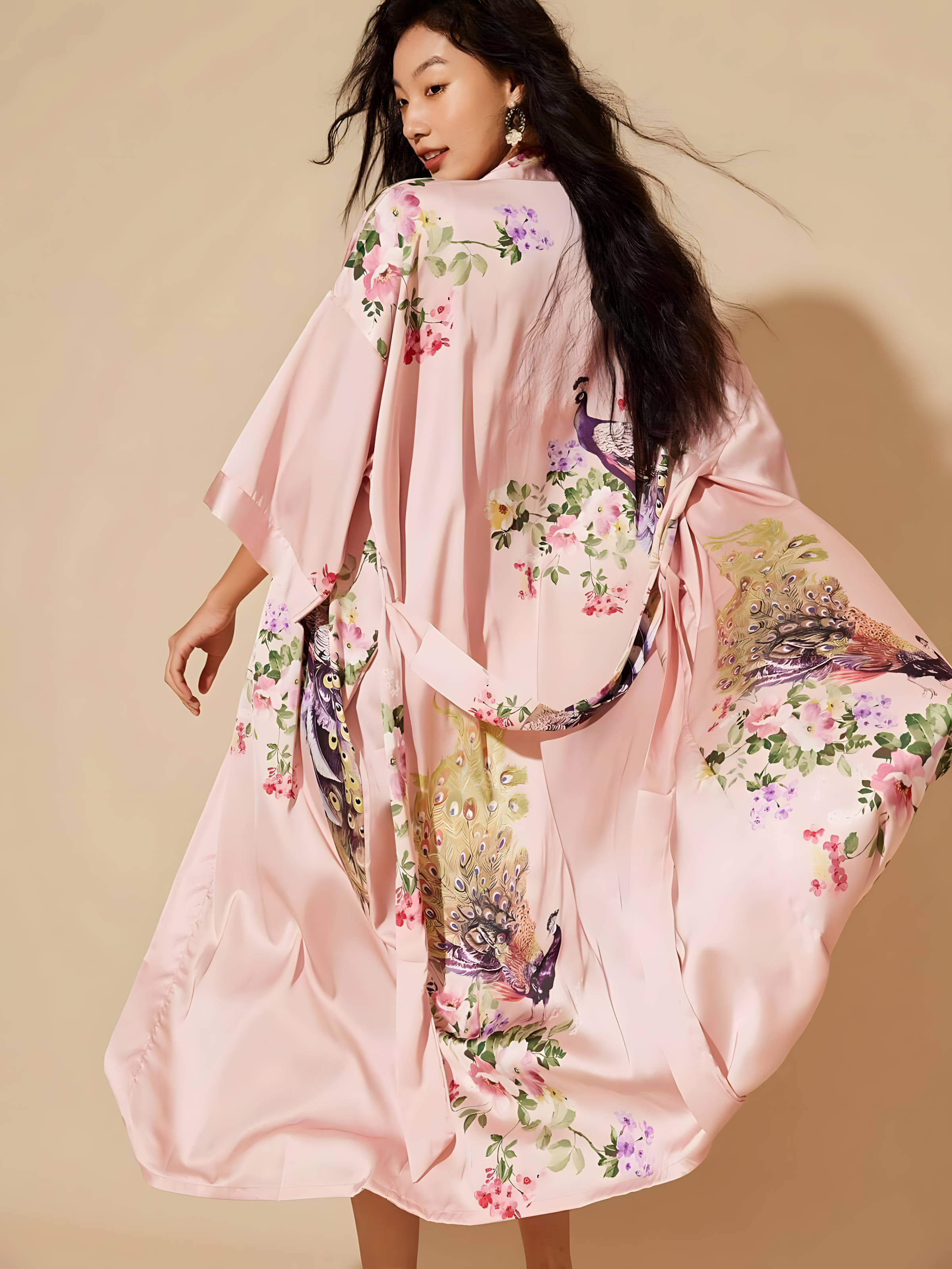 Kimono Rosa Pavo Real